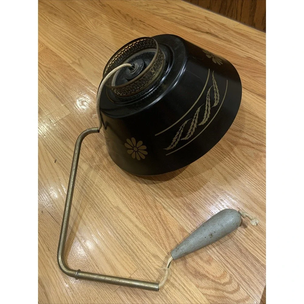 Vintage Midcentury Tolewear Retractable Ceiling Light